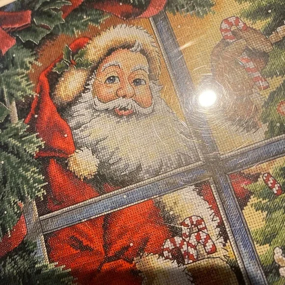 Dimensions Gold Collection Candy Cane Santa Counted Cross Stitch Kit-12"X16" - Picture 2 of 9